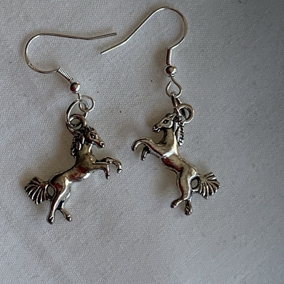 Dance Horses earrings sterling silver hooks Artisan OOAK - Picture 1 of 6